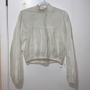 Wild Fable cream long sleeve crop top